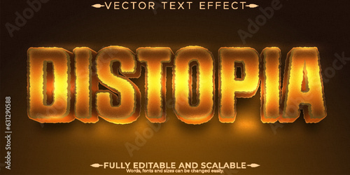Distopia text effect, editable apocalypse and disaster text style