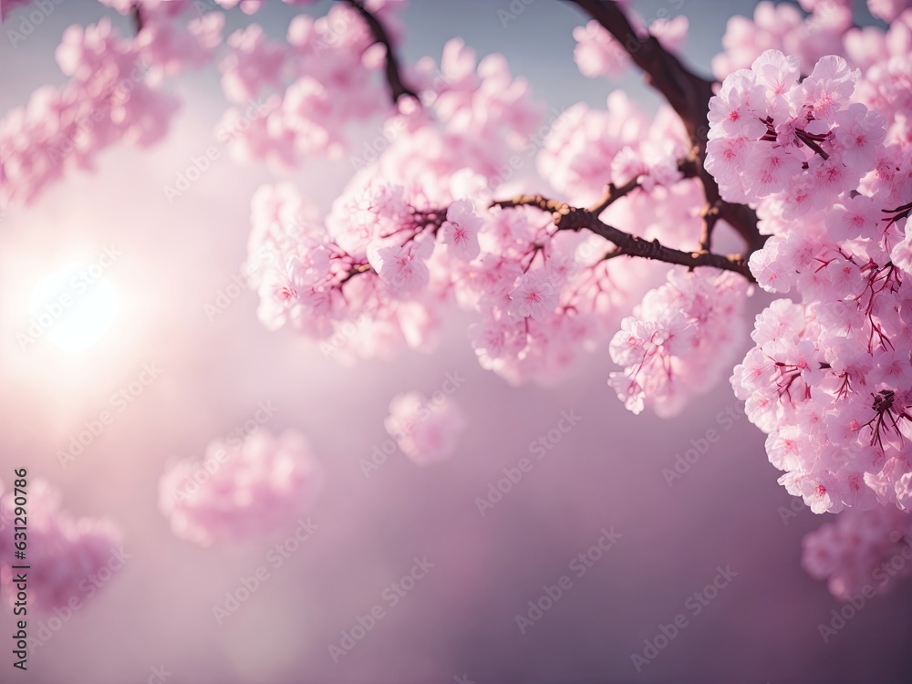 Blooming sakura branch Cherry blossom. ai generative Blooming sakura branch Cherry blossom. ai generative