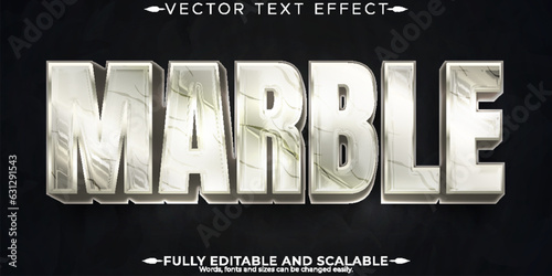 Marble metallic text effect, editable silver and steel text style