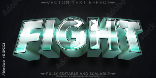 Fight text effect, editable metallic and shiny text style