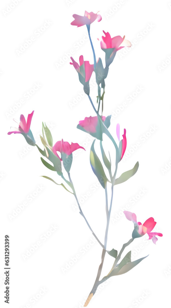 pink delicate flowers isolated on transparent png, generative ai, flowers isolated on white