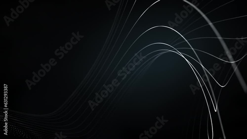 abstract white twisted lines on dark background v09 photo