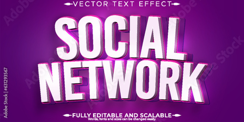 Social media text effect, editable business and marketing text style