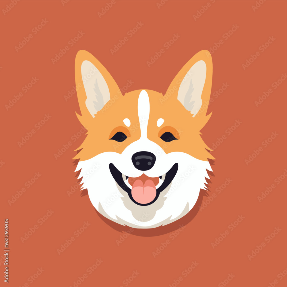 Vector logo cute dog, dog icon, dog head, sticker Vector logo cute dog, dog icon, dog head, sticker