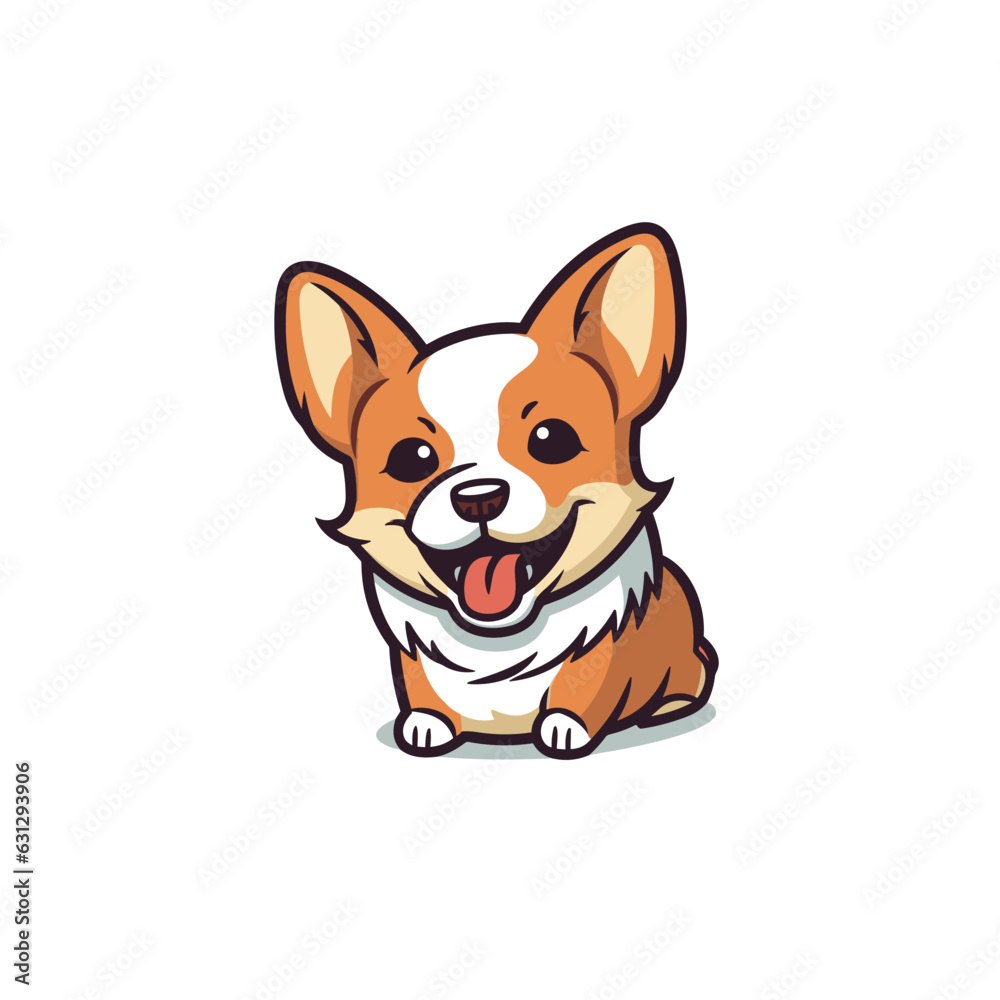 Vector logo cute dog, dog icon, dog head, sticker Vector logo cute dog, dog icon, dog head, sticker
