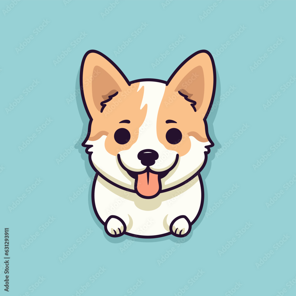 Vector logo cute dog, dog icon, dog head, sticker