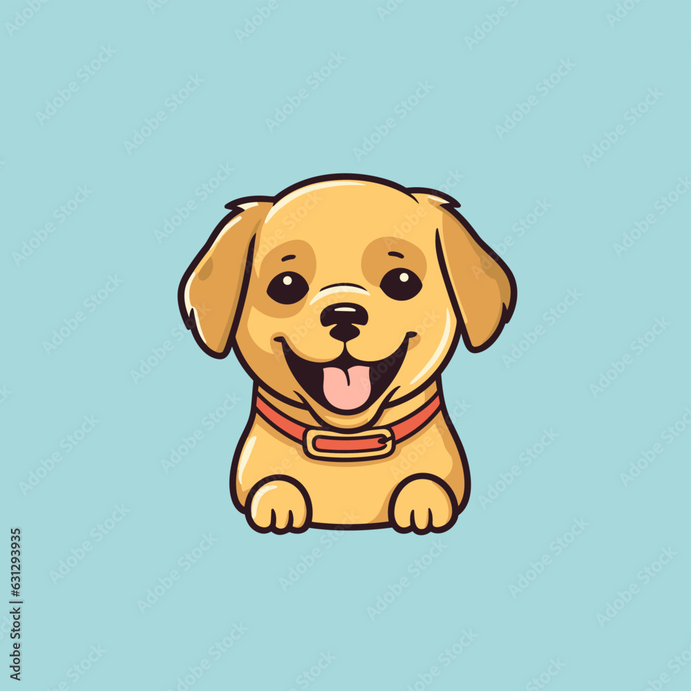 Vector logo cute dog, dog icon, dog head, sticker