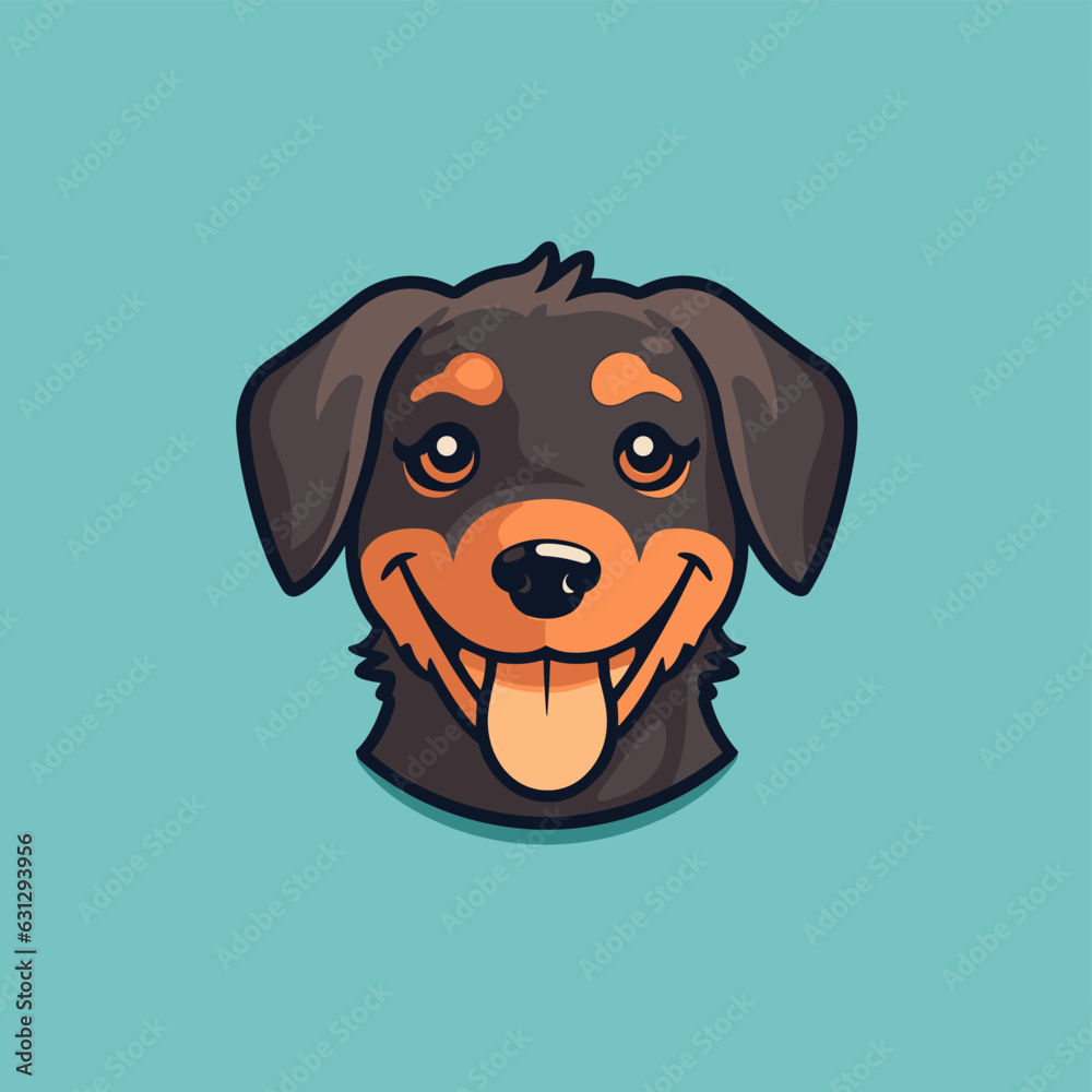Vector logo cute dog, dog icon, dog head, sticker