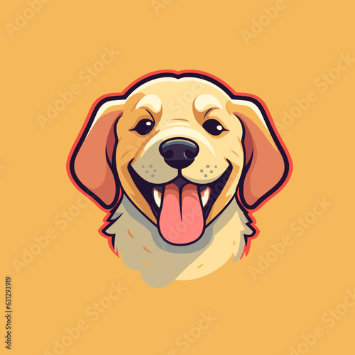 Vector logo cute dog, dog icon, dog head, sticker