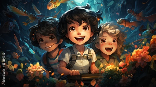 Joyful Kids at Play: Embracing Childhood Bliss. Generative AI