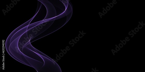 Abstract background with glowing wave. Shiny moving lines design element. Modern purple blue gradient flowing wave lines