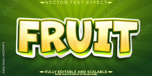 Fruit vegetable text effect, editable natural and fresh text style