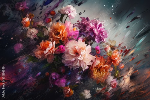Spring bouquet: flowers and brushes in harmony., generative IA