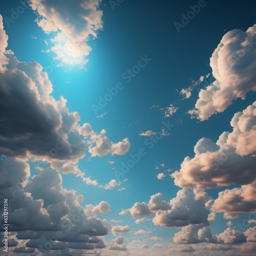 A Blue sky with clouds. sky and clouds 