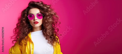 Retro 1980s Woman with Big ...