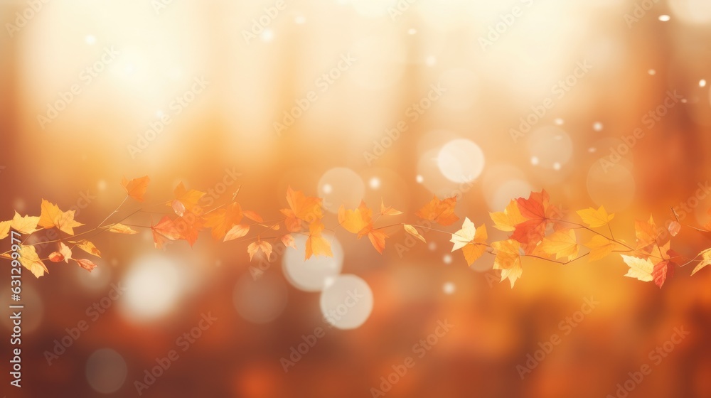 Autumn-themed abstract bokeh background, accentuated with warm colors. Generative AI