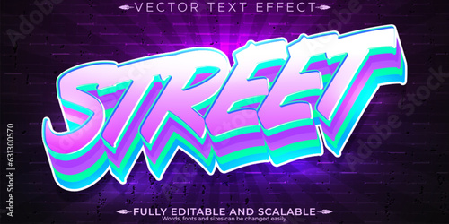 Graffiti text effect, editable spray and street text style