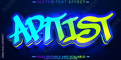 Graffiti artist text effect, editable spray and street text style