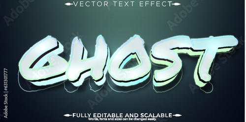 Obraz na plátně Ghost text effect, editable horror and scary text style