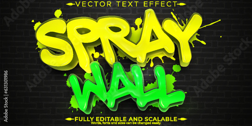 Graffiti text effect, editable spray and street text style