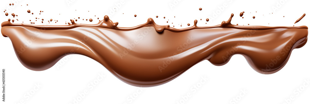 A chocolate flowing down a white surface. A chocolate flowing down a white surface.