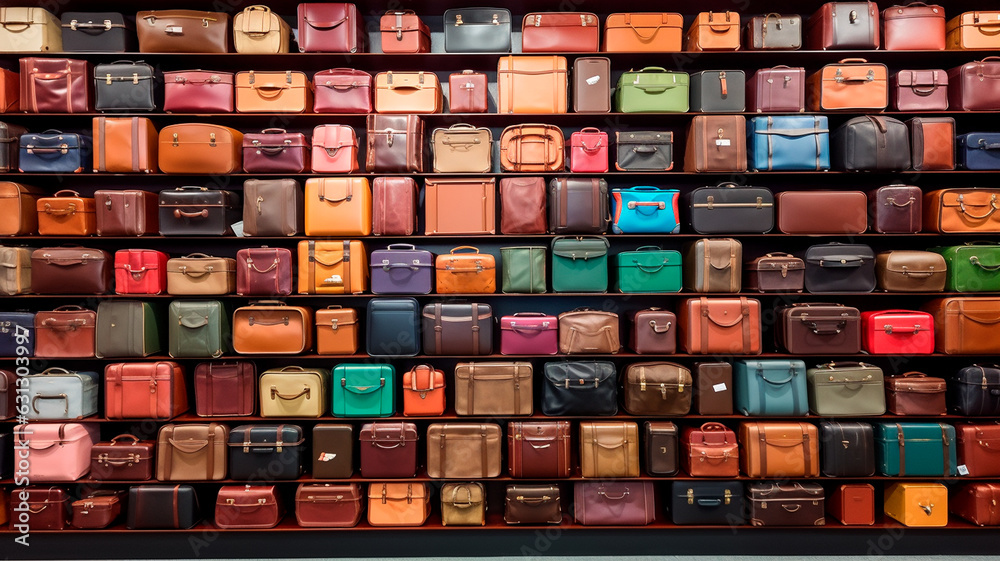 Pile of suitcases gathered together. Generative AI Pile of suitcases gathered together. Generative AI