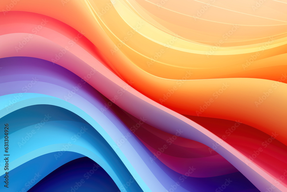 Colorful 3D wave gradient background. Generative ai