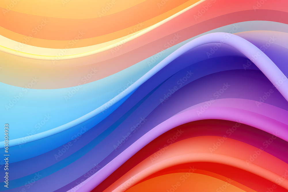 Obraz premium Colorful 3D wave gradient background. Generative ai