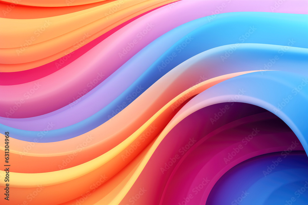 Colorful 3D wave gradient background. Generative ai Colorful 3D wave gradient background. Generative ai