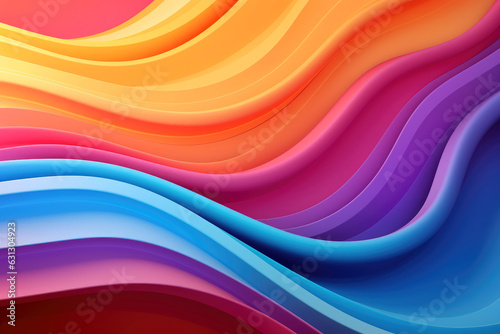 Colorful 3D wave gradient background. Generative ai