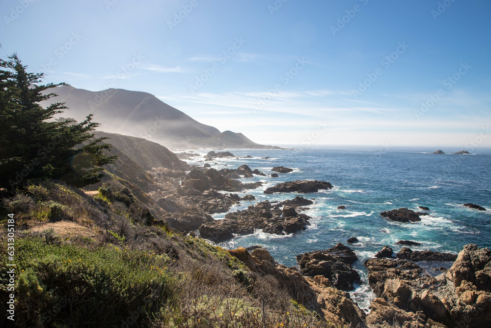 view of the rocky west coast of california usa