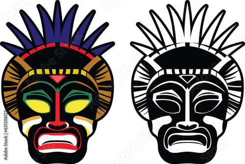 Traditional African mask vector image
