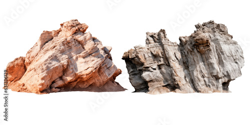 Set Heavy reef rock landscape isolate backgrounds 3d illustrations png,Generative AI