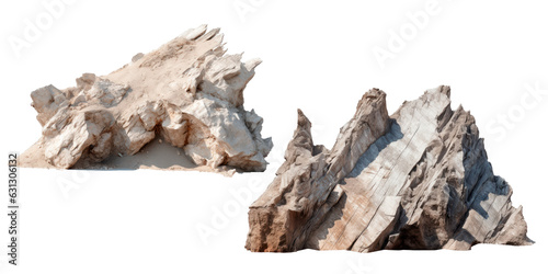 Set Heavy reef rock landscape isolate backgrounds 3d illustrations png,Generative AI