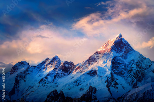 Mountain peak in National Park, Nepal. Region of highest mountains in the world. © Andrii Vergeles