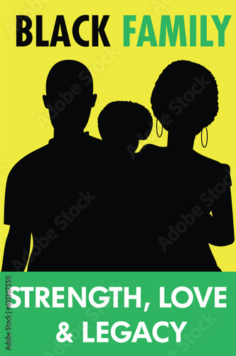 Nuclear black family silhouette vector illustration