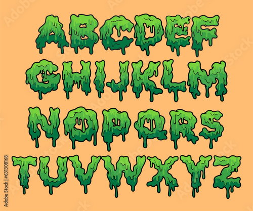 Grime Green Halloween Melted Fonts Collection