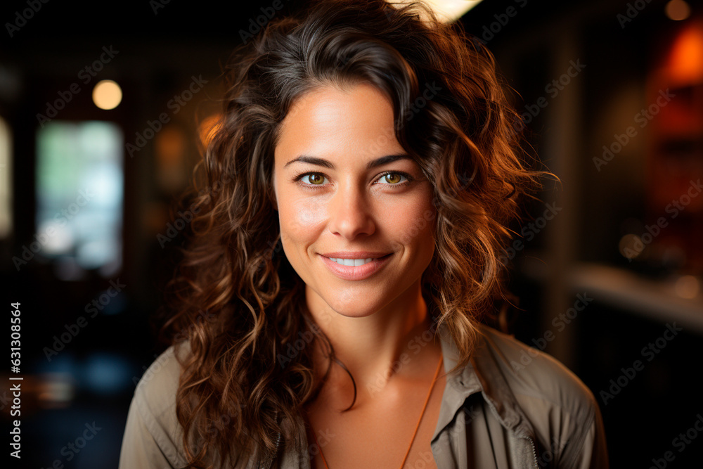 Obraz premium beautiful young woman smiling,ai generative