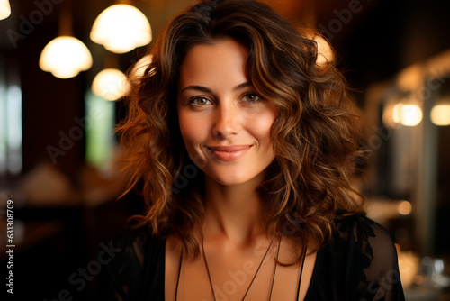 beautiful young woman smiling,ai generative