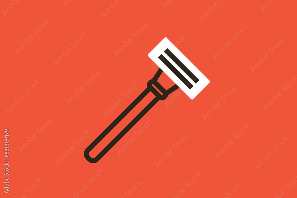 Geometric razor illustration in flat style design. Vector illustration. Geometric razor illustration in flat style design. Vector illustration.
