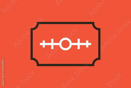 Geometric blade illustration in flat style design. Vector illustration. 