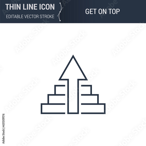 Symbol of Success - Thin Line Business Icon. Perfect for Web Design. Quality Outline Vector Concept. Premium, Minimalist, Elegant Logo