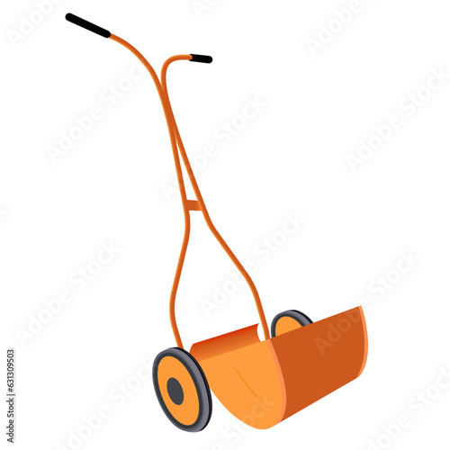 Lawn mower manual walk behind push lawnmower isolated on white background  vector image