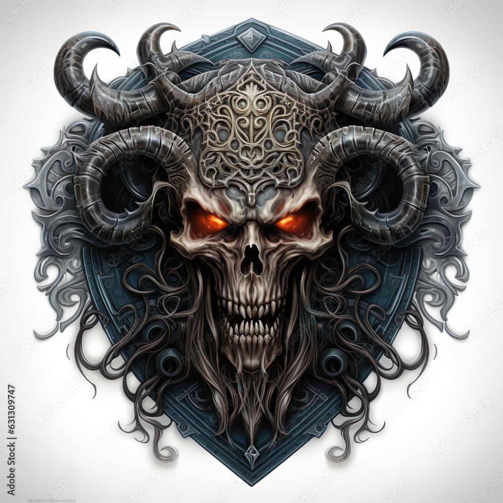 Logotipo de Demon Goat, runas vikingas, poderosas, fuertes y detalladas ·  Creative Fabrica