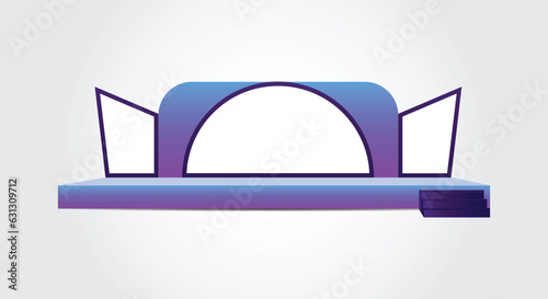 Event Stage design for business conferences, and corporate projects presentations, with slides on projection screens. truss and Light