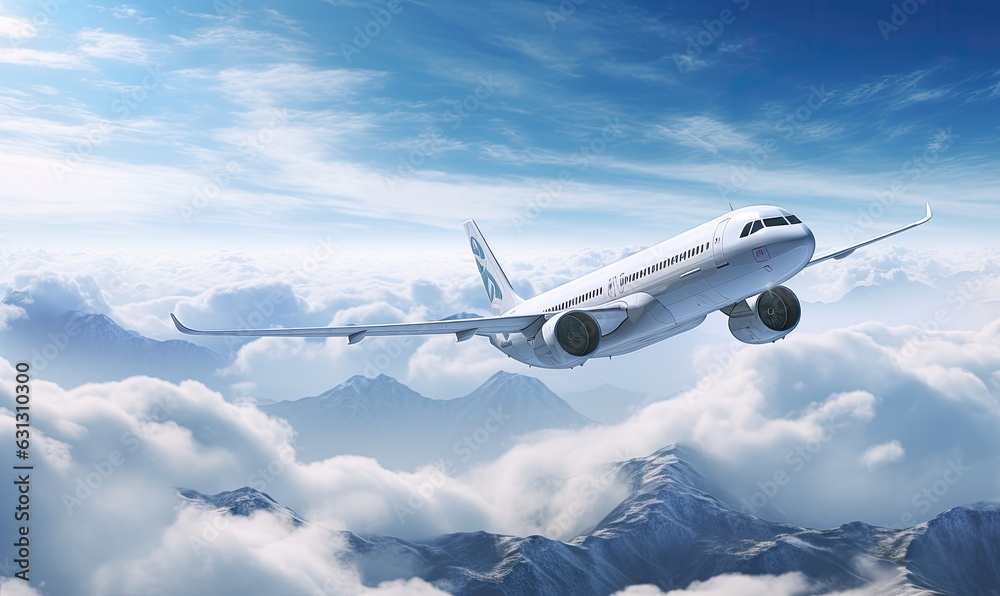 Airplane in sky background Airplane in sky background