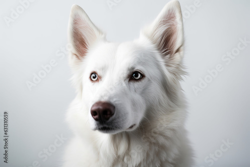 White wolf on white background