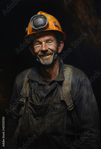 man in a coal mine jacket mining work