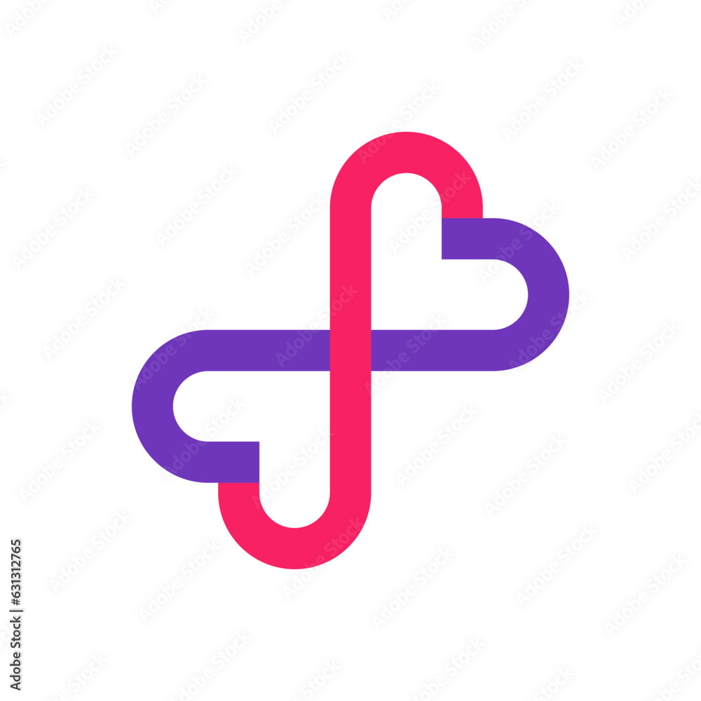 Letter S heart creative logo design Letter S heart creative logo design