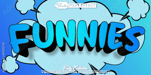 Funnies Comic Book Vector Editable Text Effect Template